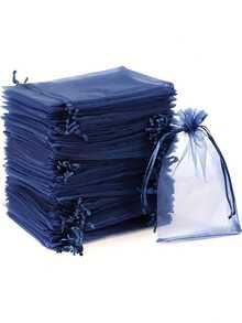 10pcs/20pcs/30pcs 4x6 Inches Luxurious Organza Drawstring Jewelry Pouches - Wedding Party Christmas Favor Gift Bags & Organizers - Reusable, Soft, And Durable Black Gift Wrapping Accessories - Multicolor - View 7