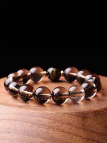 Natural Ice Type Jade, Black Agate, 12 Zodiac Animals, Guanyin Bodhisattva Crystal Beaded Bracelet, Adjustable Feng Shui Lucky Charm Bracelet, Suitable For Men And Women Daily Wear