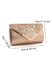 Clutch Bags V Design Metal Chain Glitter Sequined Evening Bags With Envelope Party Wedding Casual Lady Handbags Banquet Dinner Purse