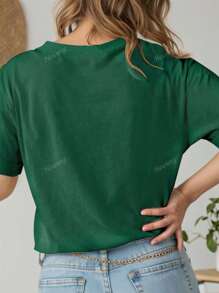 Maglietta casual a maniche corte, scollo tondo, taglie comode per le donne