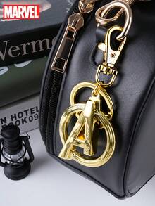 Marvel 1 件漫威官方授权复仇者联盟标志金色锡合金钥匙扣金属钥匙扣装饰包挂件纪念品送给男朋友酷炫派对生日情人节礼物