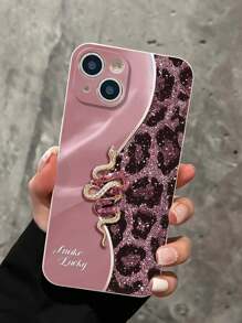 Funda de teléfono a prueba de golpes con borde perforado de precisión y estampado de leopardo rosa y serpiente para iPhone 14, iPhone 14 Pro, iPhone 14 Pro Max, iPhone 13, iPhone 13 Pro, iPhone 13 Pro Max, iPhone 11, iPhone 11 Pro Max, iPhone 12, iPhone 12 Pro, iPhone 12 Pro Max, iPhone XR, iPhone 7/8, iPhone XS, iPhone 15, iPhone 15 Pro, iPhone 15 Pro Max, iPhone 16, iPhone 16 Pro, iPhone 16 Pro Max