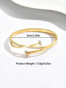 1 pieza Pulsera de acero inoxidable, elegante y de moda para damas, apropiada para diversas ocasiones
