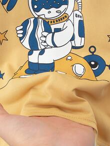 6pcs/Set Boys' Cartoon Astronaut Print Lightweight Long Sleeve Pajama Set, Spring & Autumn - Multicolor - View 5