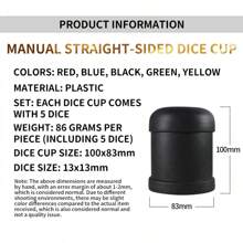 Dice Cup With Dice, Suitable For Bar Parties Yahtzee Farkle Dice Game