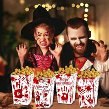 24/4 pièces Boîte à pop-corn en papier motif chauve-souris fantôme pour Halloween, boîte à frites motif sang, boîte de décoration de collation d'Halloween, décorations de scène de fête d'Halloween, décorations de centre de table d'Halloween, boîte à bonbons motif toile d'araignée rose, boîte-cadeau, convient pour la fête d'Halloween, la décoration de cuisine à la maison, les fournitures de cuisson