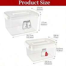 First Aid Box Empty And Vitamin Bottle Organizer Set Clear Plastic Medical Box With SnapOff Lid Handle For Supplements Medicine Storage - Clear - View 8