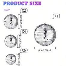 10个不同尺寸的迪斯科球套装 - 1.18英寸/1.57英寸/3.15英寸 - 各种银色圆形迪斯科气球，适合70年代80年代迪斯科主题生日、新年、派对、家居装饰、万圣节、圣诞节礼物、迪斯科球装饰、圣诞装饰、家居圣诞礼物、圣诞装饰 - 銀色 - 查看 10