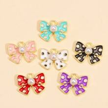 6 piezas de encantos de mariposa de esmalte de aleación lindos, accesorios para hacer joyería para mujeres DIY para aretes, pulseras y collares