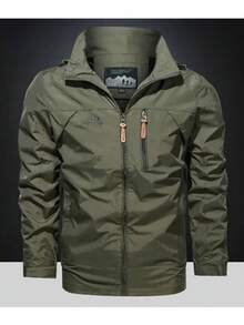 Men's Casual Waterproof Windbreaker, Men's Coats, Winter Coat, Hoodies, Camping, Hiking Jacket - 綠色 - 查看 9