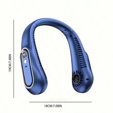 Hands-Free Neck Fan With Digital Display – 360° Airflow, USB Rechargeable Personal Bladeless Cooling Fan, 5-Speed Adjustable Portable Neckband Fan For Outdoor, Travel, Sports, Office, And Home Use – Quiet & Stylish Design