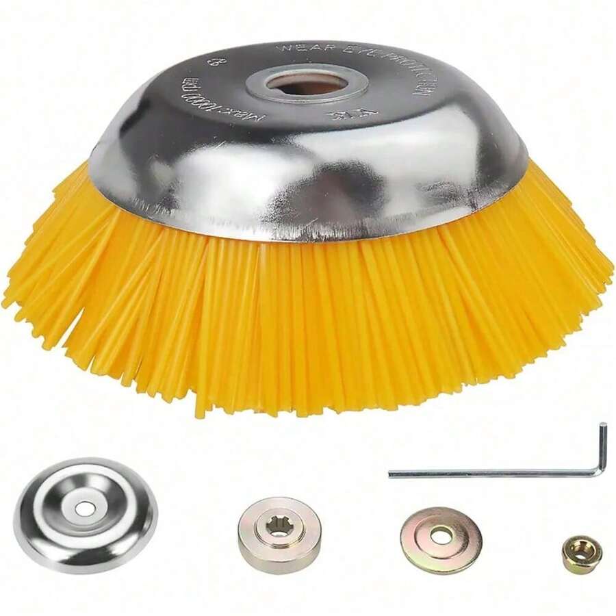 8 Inch Nylon Brushcutter Strimmer Brush Head For Moss And Path  Removal - one-size - View 1