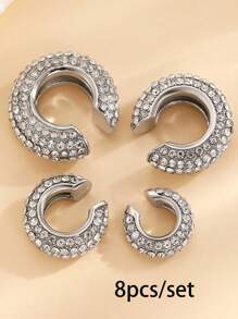 4/8pcs Chunky Ear Cuff For Women Non Piercing Jewelry Set Personalized Rock Punk Ear Clip On Earrings