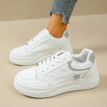 New Breathable And Versatile White Shoes, Daily Running Shoes - 灰色 - 查看 3