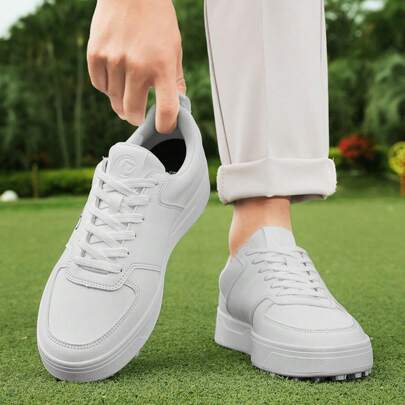 Women's Professional Golf Sports Shoes, All-Weather Non-Slip Sole, White/Pink Golf Shoes, Multiple Colors, Unisex Couples, Plus Size Men's Golf Sports Shoes
