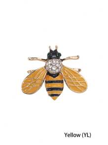 Crystal Bee Brooch For Women Men Insect Pin Suit Dress Pin Accessories Party Banquet Jewelry Gift