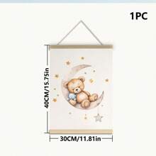 1件婴儿房墙饰。泰迪熊主题儿童房墙画，月亮星星图案儿童房装饰画，可爱小熊气球海报，儿童房装饰，婴儿礼物，复古可爱励志海报，儿童礼物。女孩房装饰，游戏室装饰，幼儿房墙饰。 - 彩色 - 查看 16