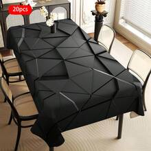 1/20pcs Modern Art Design Tablecloth, Black Triangle Pattern Design,Rectangular Polyester Tablecloth, Easy To Clean, Suitable For Dining Tables, Home Decoration, Picnics, Holiday Parties, Both Indoor And Outdoor Use - Multicolor - View 16