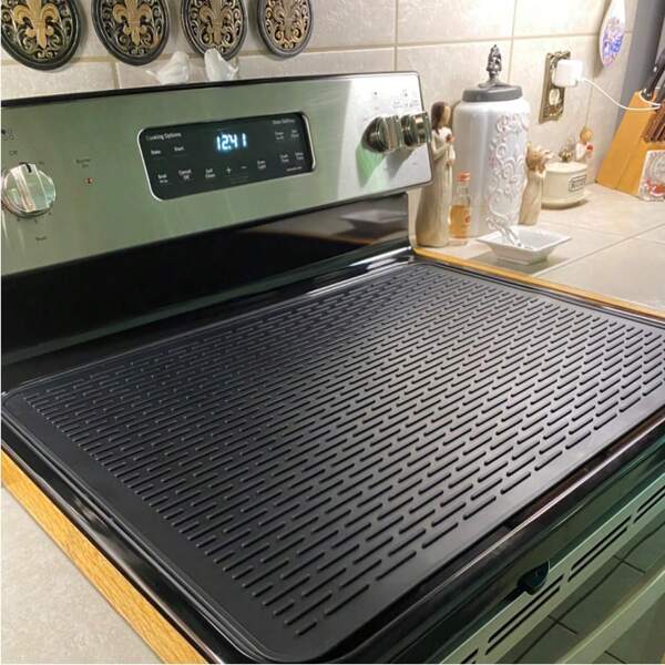 Stove Top Cover For Electric Stove - Silicone Stove Mat For Glass Top, Glass Cooktop Protector, XL Dish Drying Mats For Kitchen,Oven Covers For Electric Stove