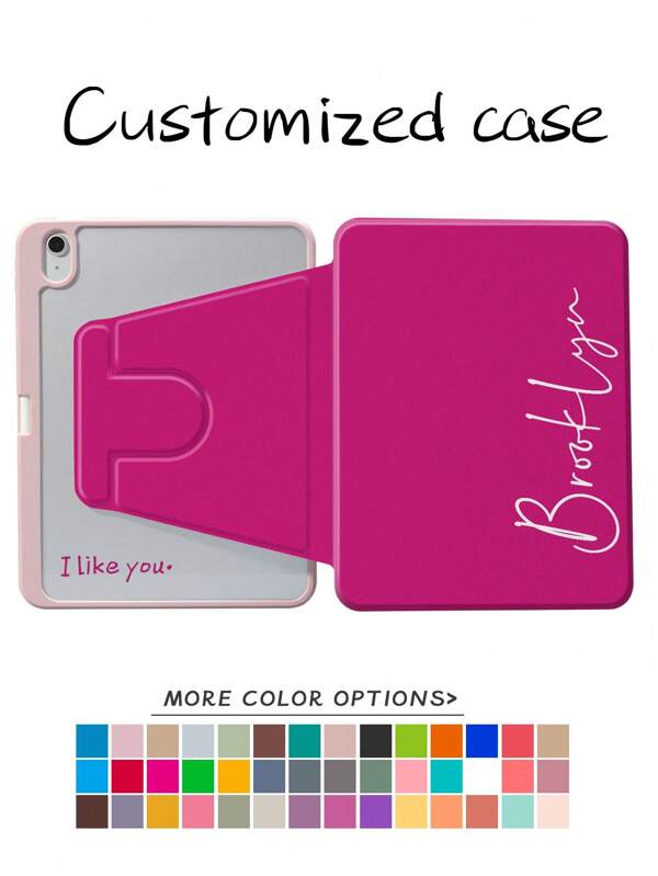 Name And Text Customized IPad Protective Case Compatible With IPad 10th Generation And IPad Air 4/5 10.9 Inches, Acrylic Anti-Bending Protective Case Can Be Rotated Horizontally And Vertically, Compatible With IPad Pro 11 Inches And IPad 7/8/9th Generation 10.2-Inch Protective Case.