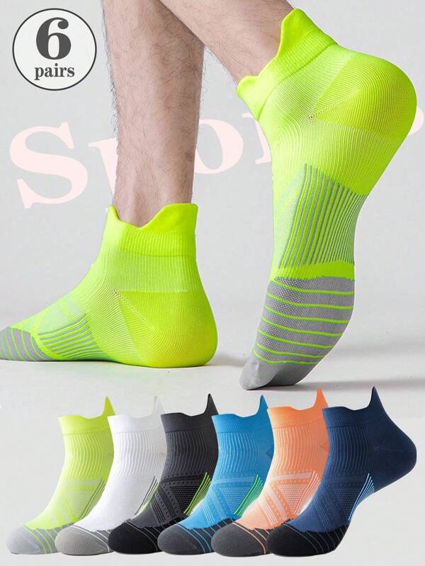 6/10 stuks compressie enkelsokken voor heren, casual sport, diverse kleuren, willekeurige verzending