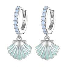 WOSTU 1 件 925 纯银时尚海星海龟耳环海洋系列耳环 CZ 镀铂金女士夏季派对珠宝礼物