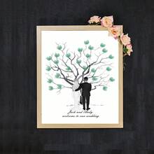 1pc Creative Fingerprint DIY Finger Painting Wedding Party Company Annual Meeting Personalized Fingerprint Sign-In Picture Sign-In Tree, Increase Fun, Decorative Painting, Living Room, Bedroom, Decorative Poster, Memorable, Canvas, No Frame Fingerprint Tree, Instant Download, Printable, Wedding, Guestbook, Anniversary, Friendship, Tree Picture, Cards, Gifttags, Home Decor - Multicolor - View 34