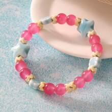 1pc New Colorful Ceramic & Glass Friendship Bracelet, Suitable For Gifts To Classmates