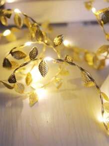 78-Inch Gold Leaf Fairy String Lights, Wedding Table Decor Lights, Indoor Holiday Wreath Fairy Lights (Batteries Not Included), Suitable For Wedding Table Center Decor, Wedding Backdrop Decor, Christmas Tree Decor