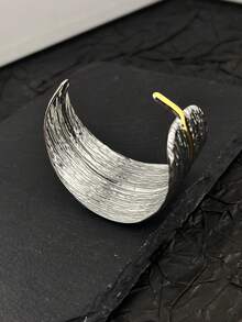 1pc 18K Gold Plated Stainless Steel Bracelet, High-End Textured Design Open Leaf Bracelet, Suitable For Women As Gift, Friendship, Daily Wear - Gold Leaf Bracelet - View 4