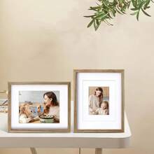 Un juego de 8 marcos de fotos decorativos (10 pulgadas 8 * 10), marcos de fotos de escritorio y de pared de 8x10, adecuados para exhibir documentos de certificado, carteles y otros marcos de fotos decorativos - Marrón - Ver 8