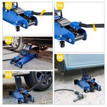 2.5 Ton Low Profile Hydraulic Car Jack - Portable Steel Lifting Solution For Garage Repair And Workshop Use - Blue - View 8