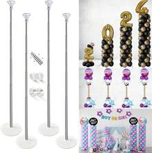 TendenciaJuego de 2 kit de soportes de columna arco para globos, soporte del pilar del globo ajustable de altura, soporte base para globos del pilar telescópico metálico, fiestas, decoración navideñaCalidad premium - Conjunto de 4 - Ver 13