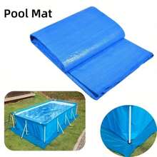 Cubierta de piscina de burbujas de PE duradera - Aislamiento térmico, a prueba de polvo, para uso en todas las estaciones para piscinas y spas, color azul y blanco, fácil instalación con cuerdas y accesorios, cubierta de piscina sobre el suelo cuadrada con marco, azul - Azul - Ver 8
