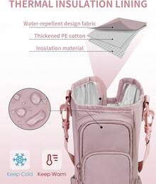 Water Bottle Carrier Bag With Phone Pocket For   Era 40oz Accessories Insulated Water Bottle Holder Pouch With Strap  Cup Sling Bag With Straw Cover For Crossbody - 玫紅色 - 查看 6