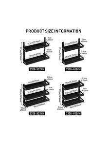 1pc Multifunctional Wall-Mounted Spice Rack - Rust-Proof Metal Hanging Storage Rack For Kitchen Cabinet And Behind The Door - Kitchen Accessories And Home Decoration - Multicolor - View 2