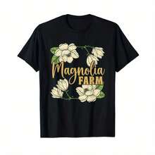 Nueva llegada Camiseta de granjero con estampado de tractor agrícola - Granja Magnolia Farms - Negro - Ver 1