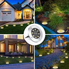 4/8/12/24pcs Solar Ground Lights, Outdoor 8LED Pathway Lights, Solar Garden Lights Landscape Lighting, Patio, Lawn, Driveway,White Light - 暖光 Warm Light - 查看 8