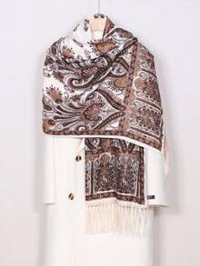 1pc Paisley Pattern Elegant Polyester Scarf, Printed Long Scarf/Shawl For Autumn/Winter - Multicolor - View 8