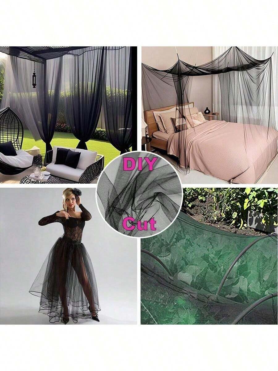 Outdoor Garden Universal Mosquito Netting Screen For Patio,Tulle Fabric For DIY, Polyester Mesh Bug Screen Gazebo Canopy Curtains For Deck, Patio And Garden, Hook And Loop Closure