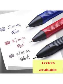 10支装半凝胶笔，黑色、蓝色和红色，0.7毫米，书写流畅，办公用品，学校用品，女士礼物，用于记笔记、绘画，学校办公用品，返校必备品。