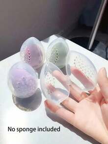 3-Piece Makeup Sponge Storage Box, Porous-Proof Transparent Beauty Sponge Holder, Powder Puff Cosmetic Holder, Travel Portable Breathable Storage Box,Holiday Beach, Bathroom, Bedroom, Large Capacity