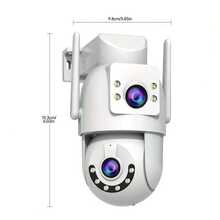 5G 10MP 双镜头 WIFI 安全摄像头，室内或室外，具有 IPP66 防水功能，支持 2.4/5G Wifi，360°PTZ 无线摄像头，适用于婴儿/宠物/家庭/商店，彩色夜视，云和 SD 卡存储，双向音频，智能运动跟踪 - 白色 - 查看 4