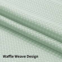 No Hook Shower Curtain With Snap In Fabric Liner, Waffle Weave Heavy Duty Thick Shower Curtains With Mesh Top Window, Hotel Style Waterproof Bathroom Curtain Set, Mint Green - 薄荷綠 - 查看 7