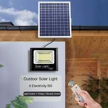 Outdoor Solar Lights, LED Solar Security Lights With Remote Control, Solar Powered, Auto On/Off Dusk To Dawn, Waterproof, Equivalent To LED Floodlight, Suitable For Yard, Patio, Garage, Garden - Black - View 6