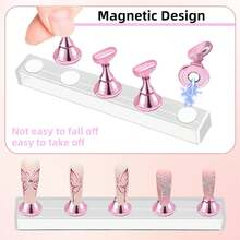 [2 Set Pro Kit]Nail Stand With Magnetic Base & 100 PCS Double Sided Tape - Adjustable Press On Nail Holder Stand, Nail Practice Hand Model For Painting & Display (Pink). Complete Nail Art Studio Set For Home DIY, Beginner Training & Salon Use. 360° Rotating Stand With Non-Slip Base + Removable Finger Inserts. Perfect For Press On Nail Application, Nail Art Practice, Gel Polish Training, Acrylic Nail Display, Nail Photography & Organization. Ideal For Nail Technicians, Nail Art Students, DIY Enthusiasts & Home Salon Starters - 1 - 查看 6