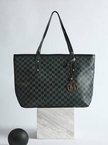 Fashion Large Capacity Tote Bag, Women's Vacation Style Handbag For Beach, Casual Shoulder Bag Winter Gifts - Black - View 2