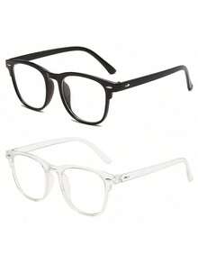 Bộ 3 kính, Kính đọc sách/chơi game/xem TV/điện thoại cho nam nữ, chống mỏi mắt, kính có nhiều màu sắc khác nhau (kính đen, kính họa tiết da báo, kính trong suốt, ) - Nhiều màu - Xem 10