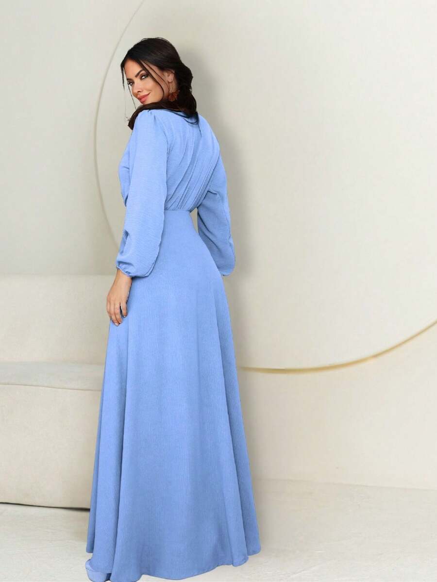 Eloa NM Nana Marie Formal Long Sleeve Elegant Long Dress Bridesmaid Party Dress - 寧靜藍 - 查看 1