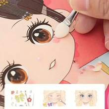 1/2 件 DIY 闪光钻石公主化妆包套装 - 手工制作，彩色珠子和亮片贴花套装，适合女孩 | 非常适合新年、复活节、圣诞节、母亲节等，美容配饰，非常适合冬季、新年